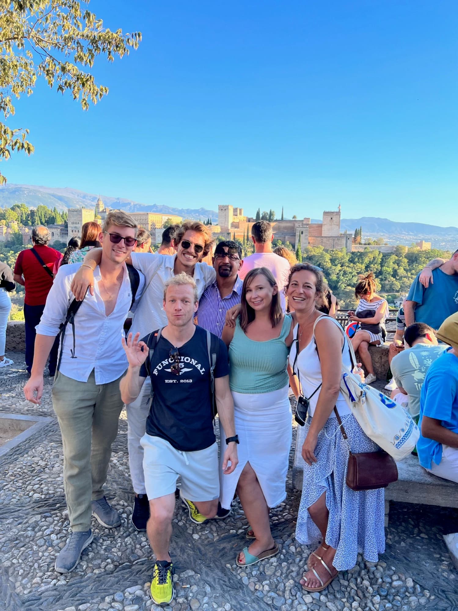 Feel.Travel group together outdoors