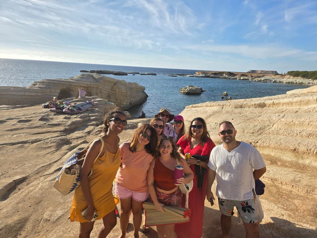 Group photo on a coastal trip