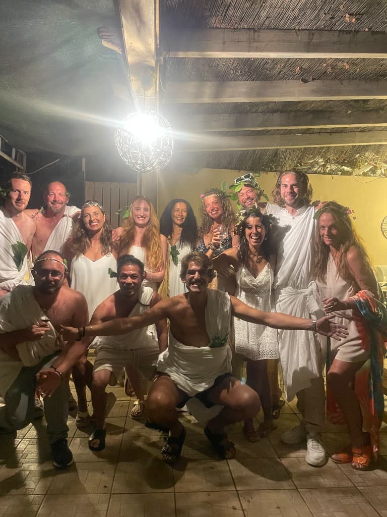 Evening gathering at the villa